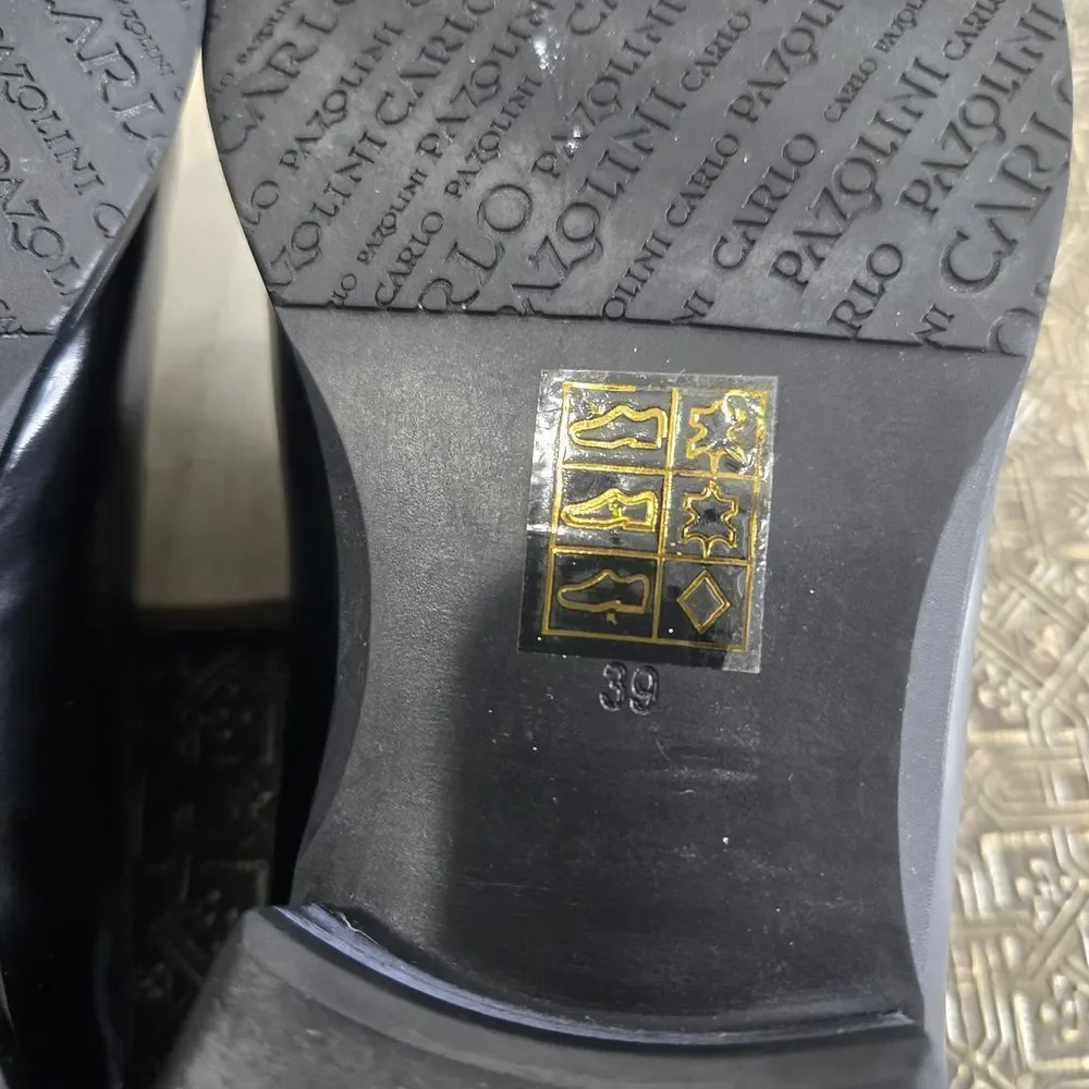 Carlo Pazolini Classic Black Leather Men's Dress Shoes Size 6.5